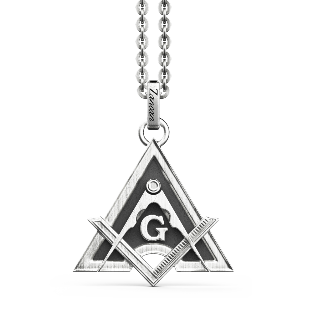 Collana Zancan in argento con pendente massonico.
