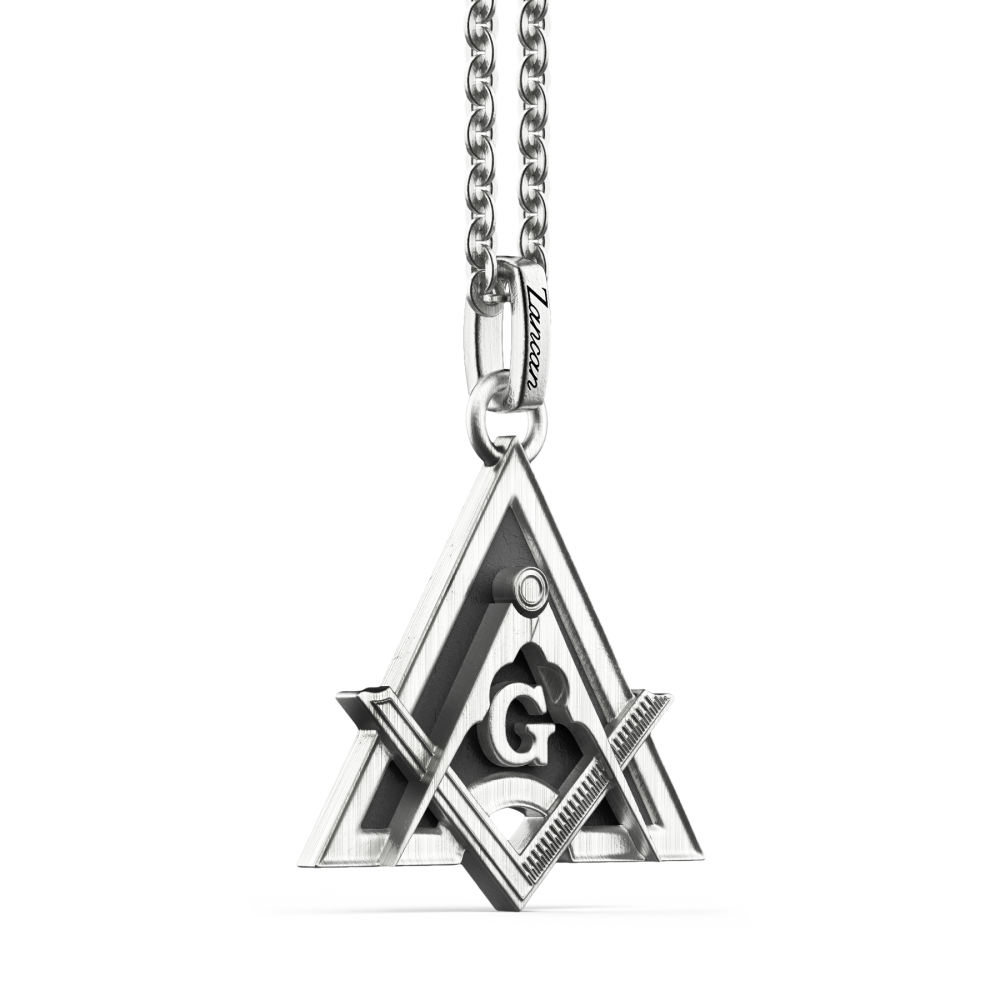 Collana Zancan in argento con pendente massonico.